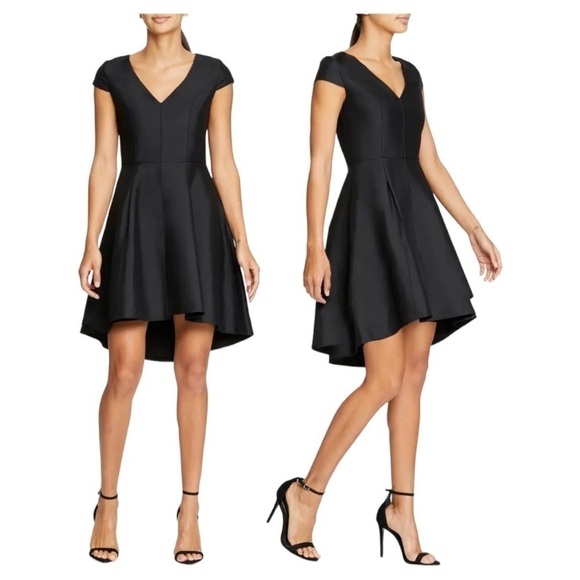 Halston Heritage Dresses & Skirts - HALSTON Heritage High/Low Cap Sleeve Mini Dress Cocktail Dress navy blue